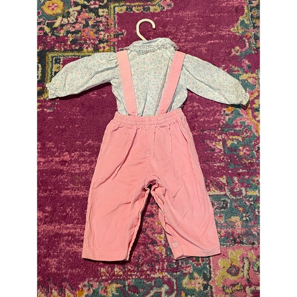 70s RARE Sesame Street Big Bird Pink Corduroy Overalls - Picture 3 of 4